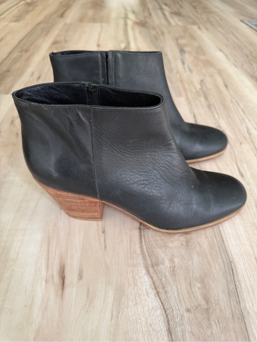 Rachel Comey Mars Ankle Booties- Black leather with Stacked Wood Heel - 9 - GUC - Picture 4 of 11